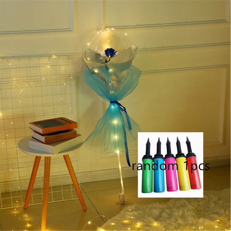 LED Luminous Balloon Rose Bouquet Transparent Bobo Ball Rose